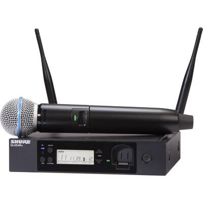 Shure GLXD24R+/B58
(Digital Wireless Rack System with BETA®58A Vocal Microphone)