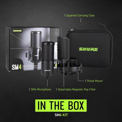 Shure SM4 Home Recording Microphone Kit 【SM4-K-KIT】家庭錄音套裝 (含: 電容咪 + 收納包 + 防震架 + pop filter)
