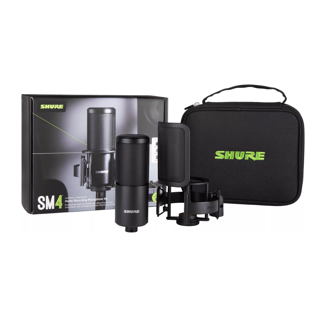 Shure SM4 Home Recording Microphone Kit 【SM4-K-KIT】家庭錄音套裝 (含: 電容咪 + 收納包 + 防震架 + pop filter)