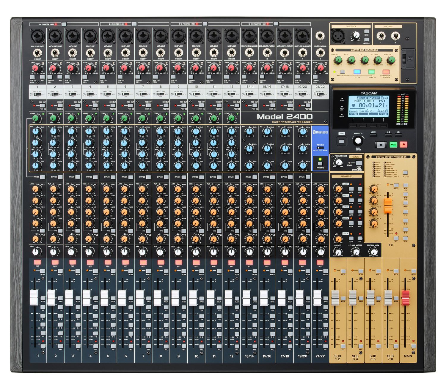 Tascam Model 2400 (24軌旗艦類比錄音控制台及現場混音器，附帶音頻介面  )