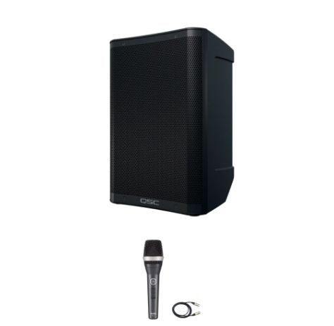 【4月優惠】流動表演 / Busking 擴聲套裝: QSC CB10 專業充電型喇叭 + AKG D5S 咪高峰 + 5米 XLR 咪線