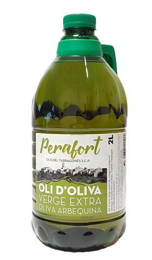 Garrafa de 2 litres d'oli d'oliva arbequina verge extra Perafort