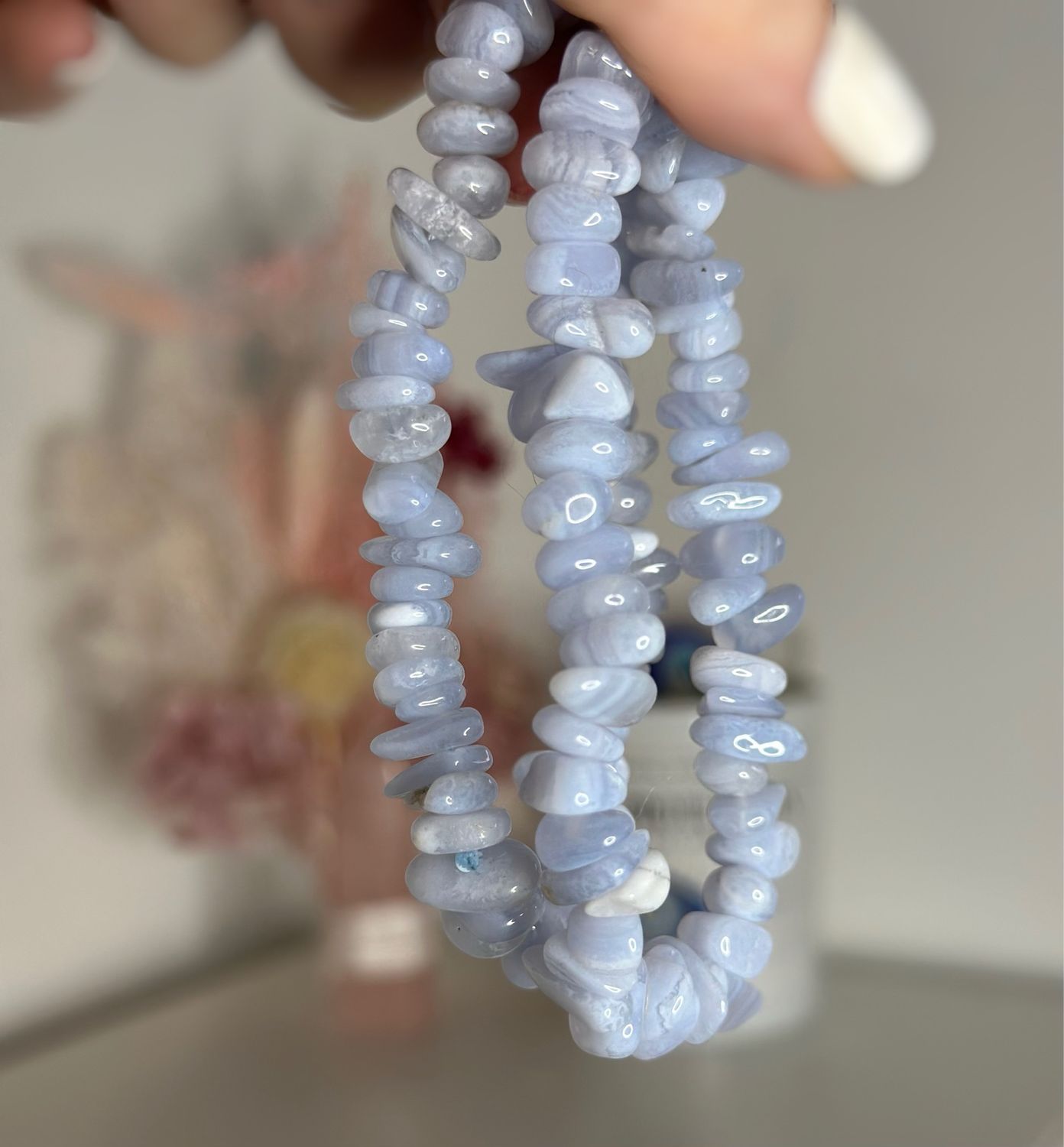 Blue Lace Agate Chip Bracelet