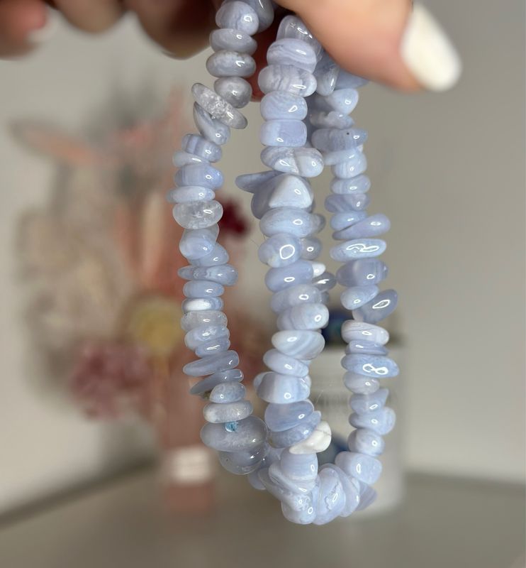 Blue Lace Agate Chip Bracelet