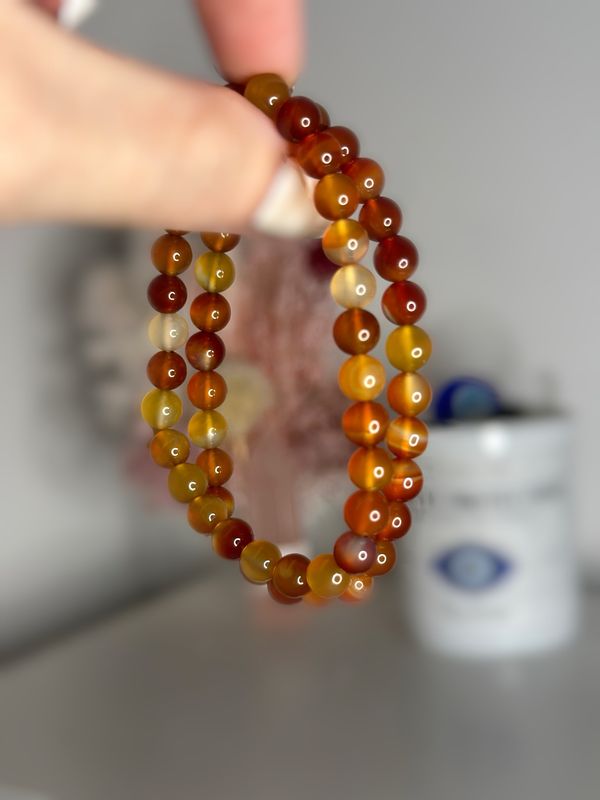 Carnelian Beaded Bracelet - Mini Bead