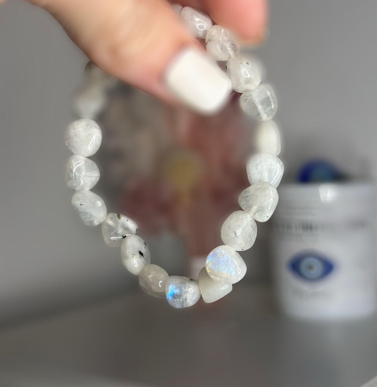 Rainbow Moonstone Nugget Bracelet