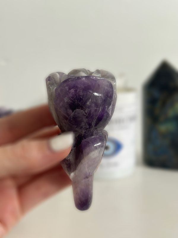 Carved Amethyst Rose