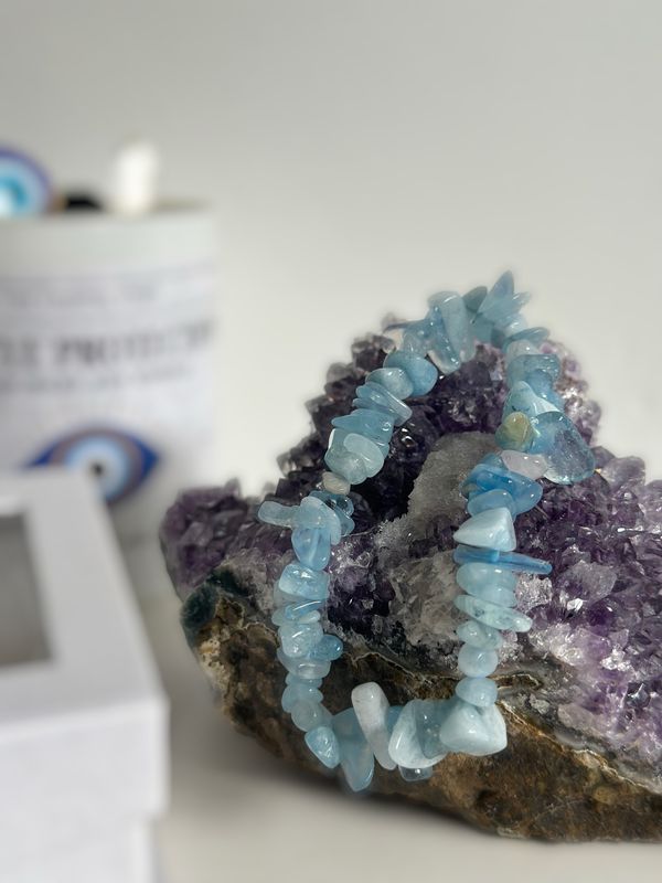 Aquamarine Chip Bracelet