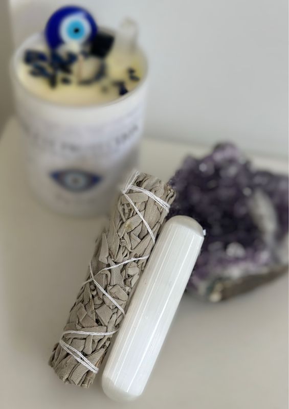 Cleanse Bundle - Sage &amp; Selenite Wand