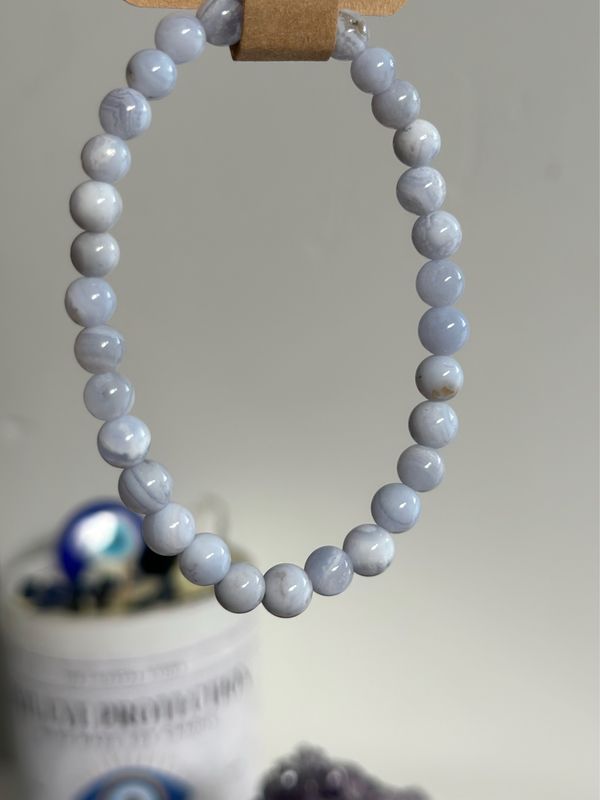 Blue Lace Agate Beaded Bracelet