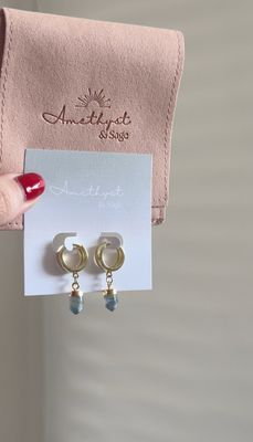 Radiance Huggie Hoops - Rainbow Fluorite, Gold