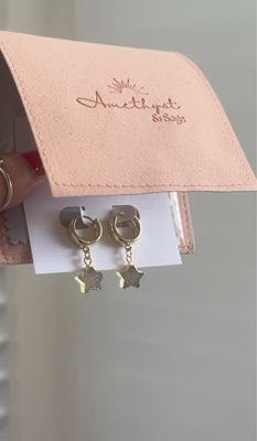 Radiance Huggie Hoop Earrings - Druzy Agate - Gold