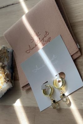 Radiance Huggie Hoops - Citrine - Gold