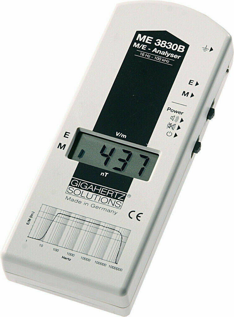Gigahertz Solutions ME3830B Electric and Magnetic Field Meter + Free Reference Notes / Exposure Guidelines