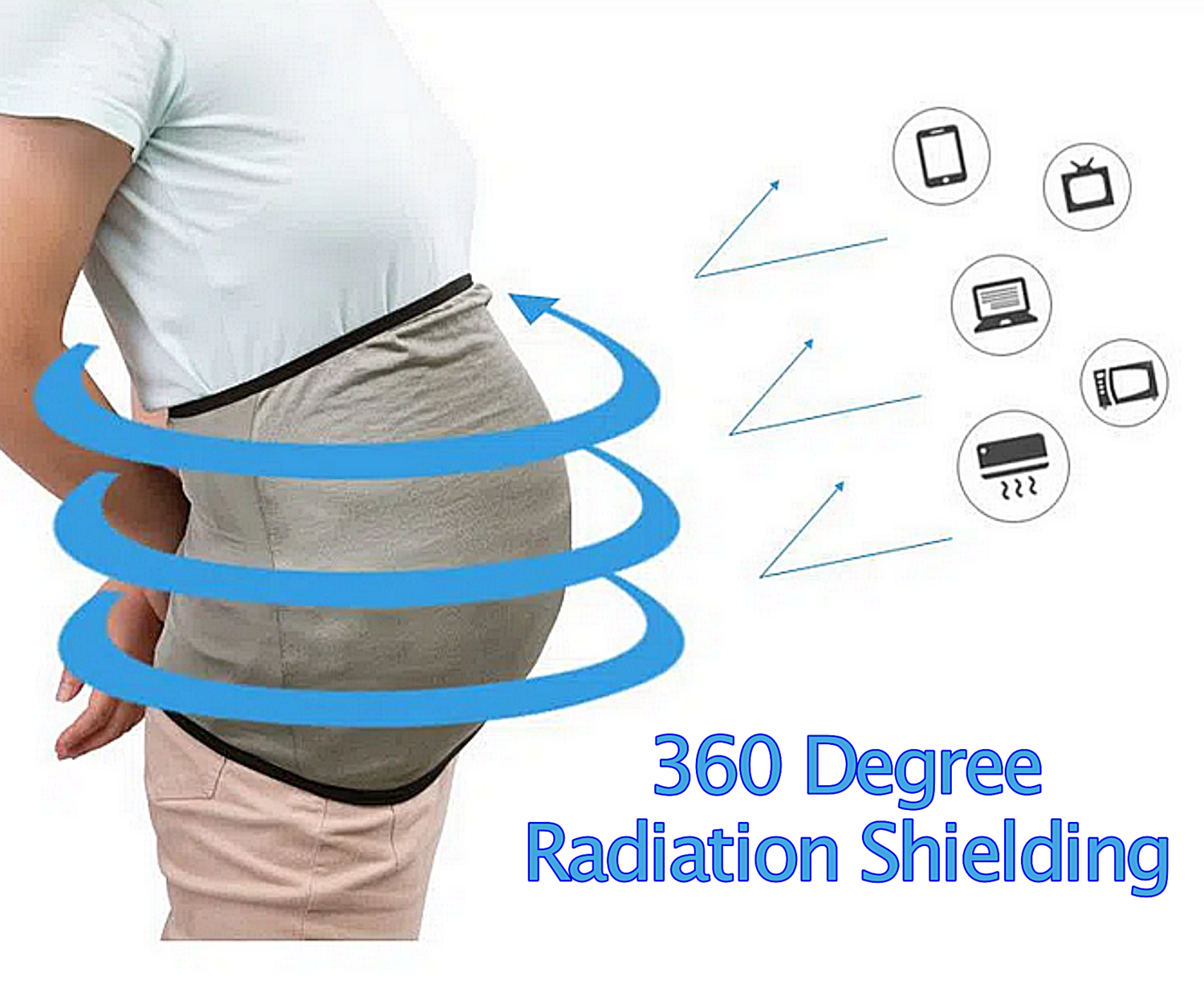 Radiation Shielding Belly Band for Pregnant Mothers 100% Silver Fiber Extremely High Shielding Capacity