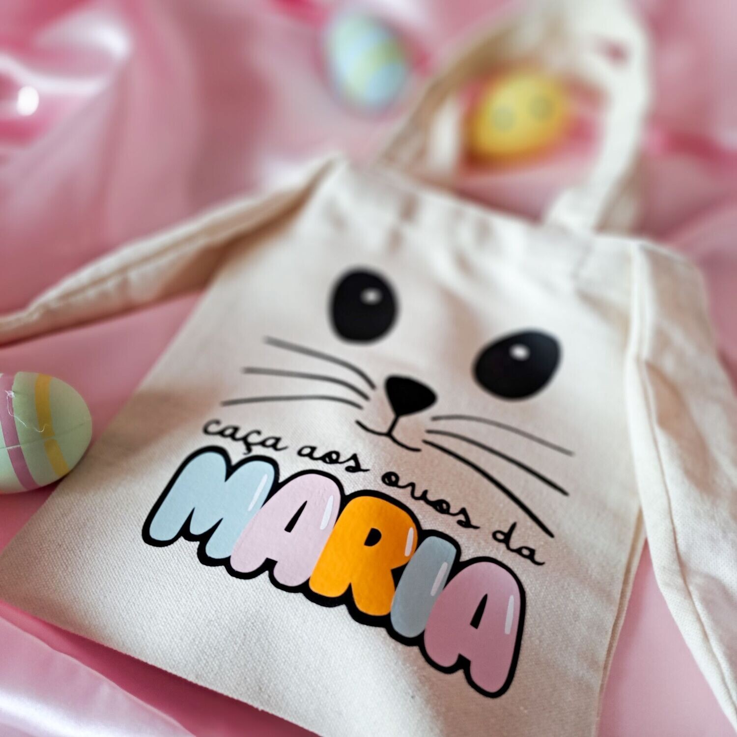 Saco Personalizado Caça aos ovos da Páscoa