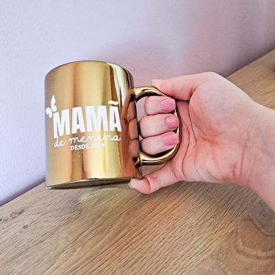 Caneca personalizada dourada