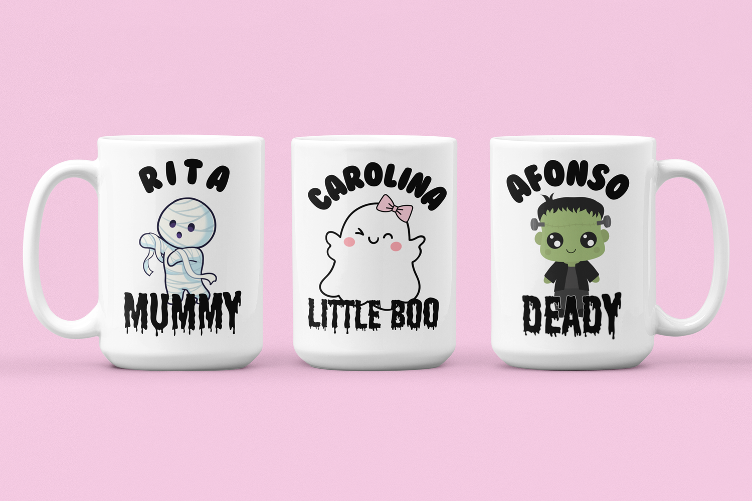 Conjunto canecas "Família Halloween"