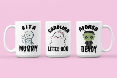 Conjunto canecas "Família Halloween"