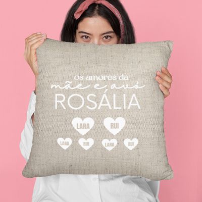Almofada Personalizada Amores da mãe e avó Almofada Personalizada Amores da mãe e avó