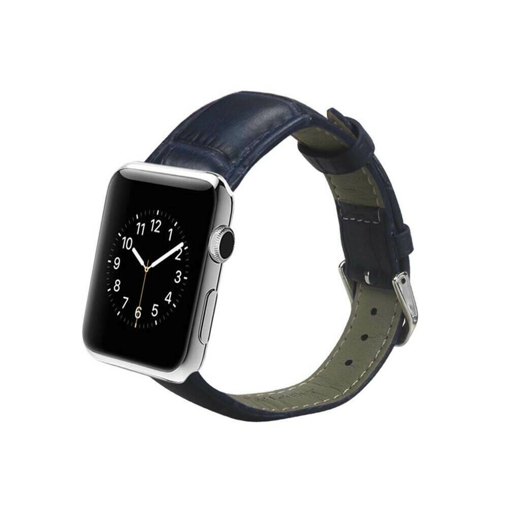 Reiko Watch 38mm Genuine Leather Iwatch Band Strap Without Band Adaptors 38mm In Navy Iwb-38mmnv