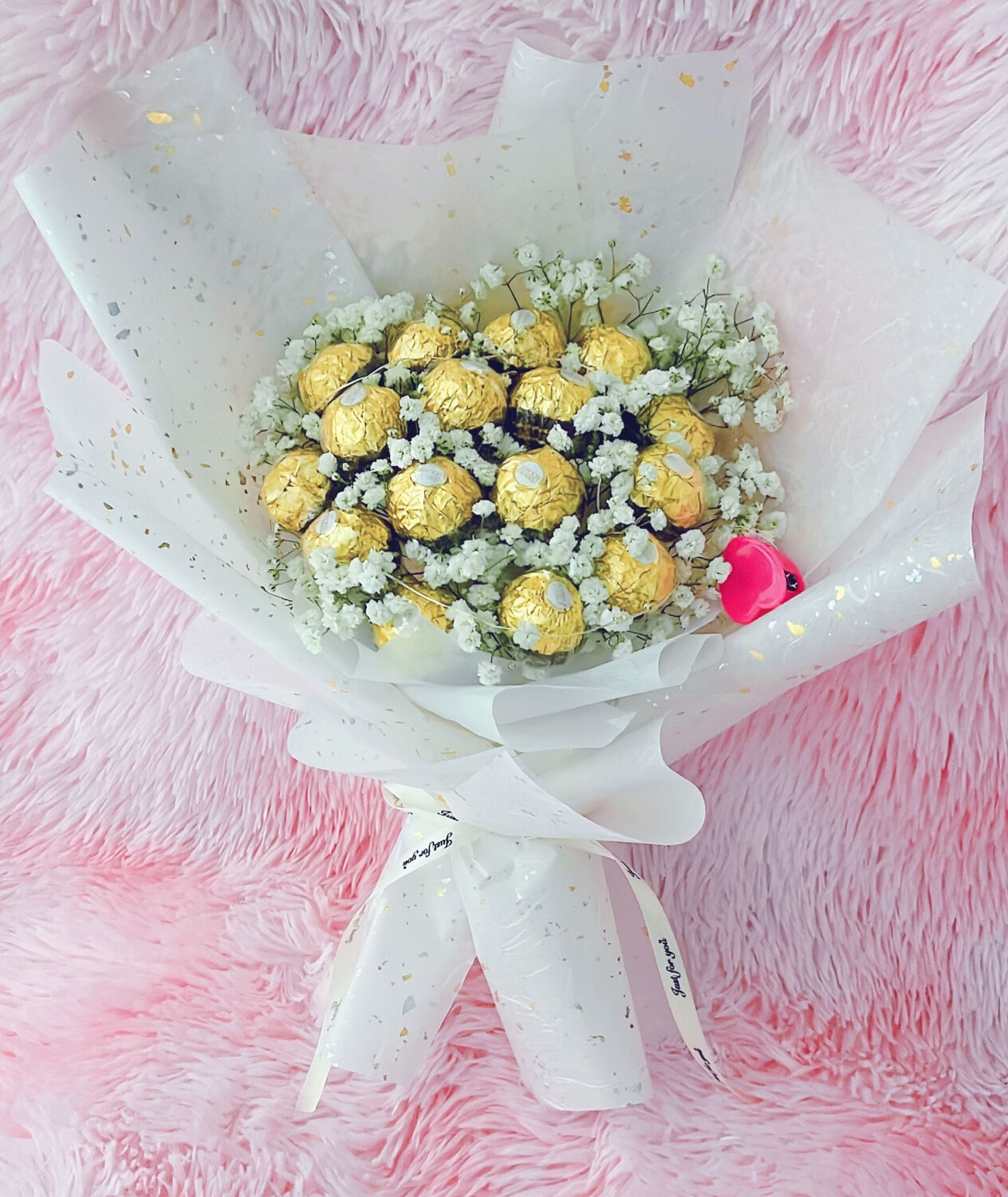 Ferrero Rochers with Baby Breath Bouquet
