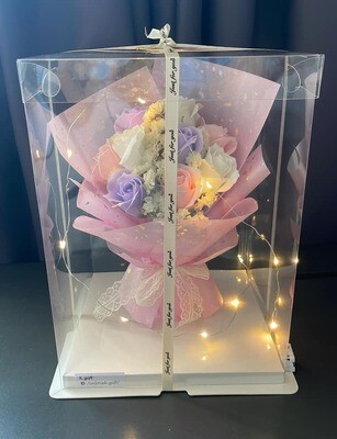 9 Stalk Soap Flower in Transparent Box