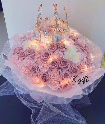 99 pink soap roses bouquet