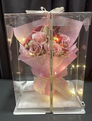 9 Stalk Soap Flower in Transparent Box