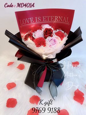 Soap roses mix carnations bouquet