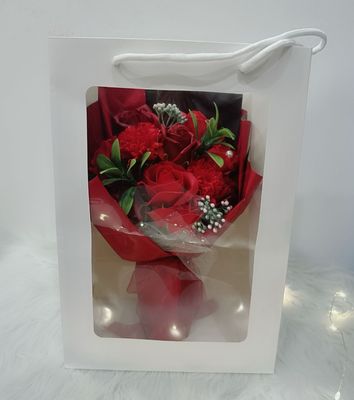 Soap roses mix carnations bouquet