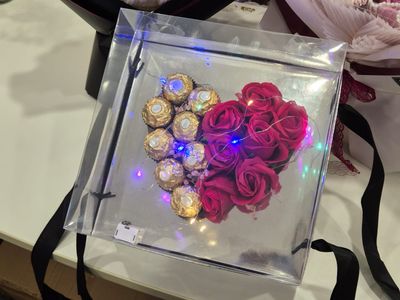 Heart Shape Soap Rose in box