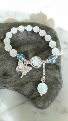 Beautiful Crystal Bracelet with Butterfly Clip