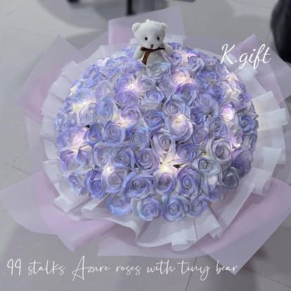 99 Azure soap roses bouquet