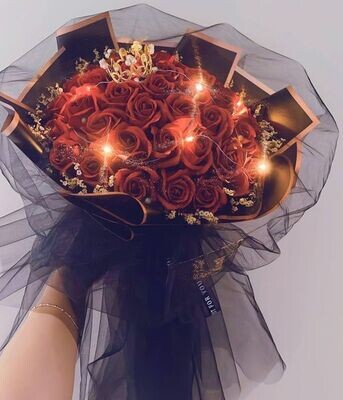 40 Stalk Red Roses with Free mini crown bouquet
