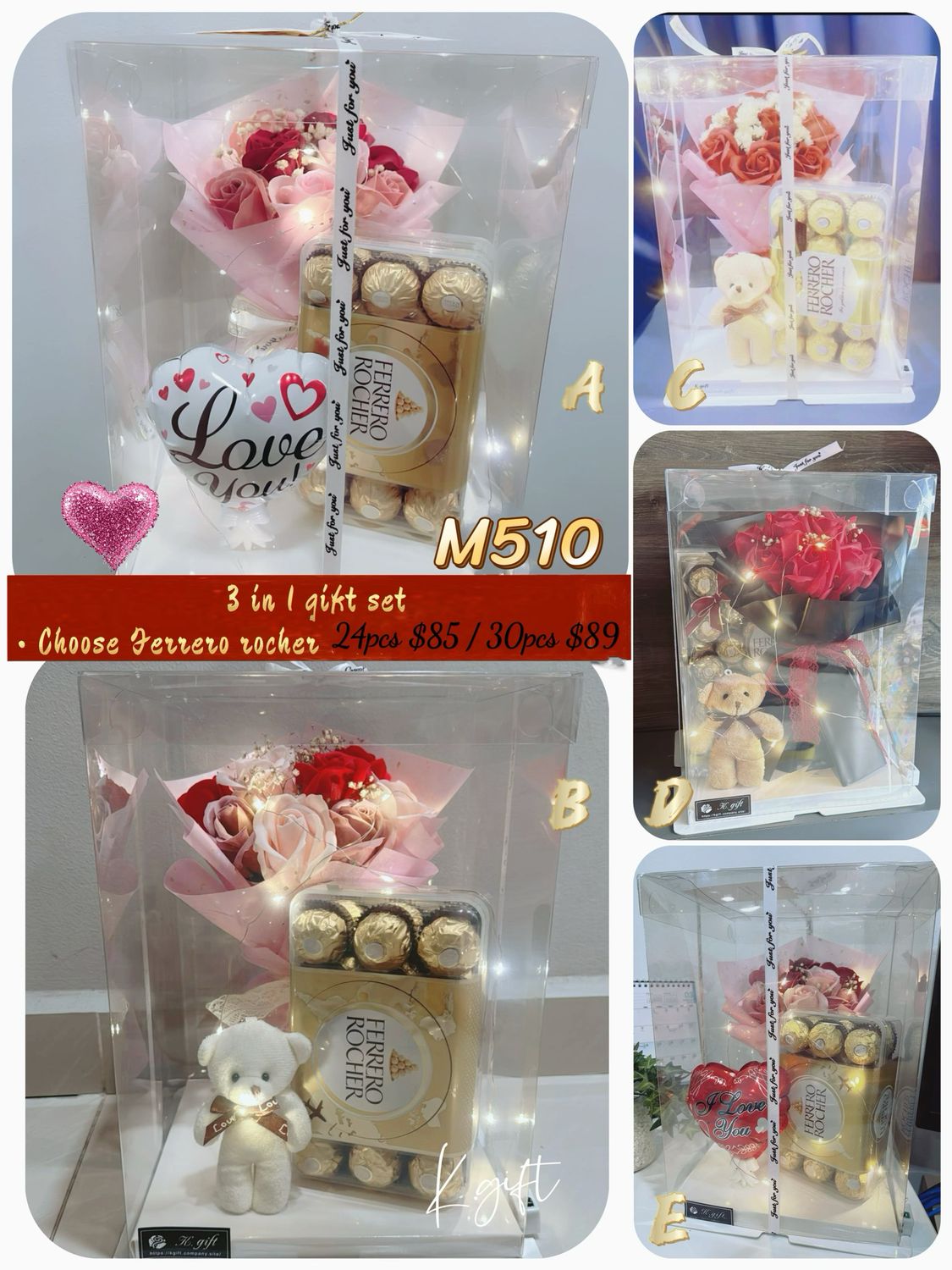 3 in 1 gift set - Bouquet Chocolate tiny bear