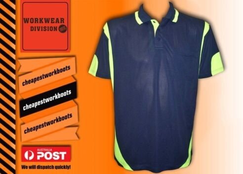 3 x Hi Vis Polo Shirt Safety Workwear Cool Breathable Micromesh Short Sleeve
