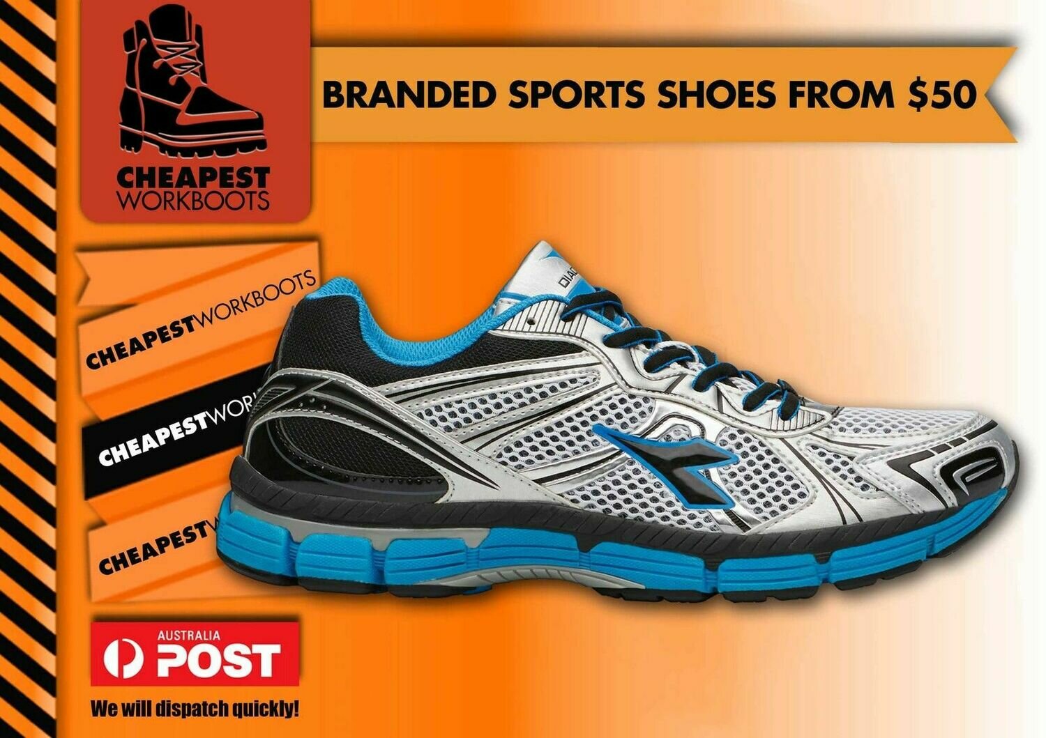Diadora VIGOR Men's Running jogger sports shoe FREE SOCKS Breathable Comfortable