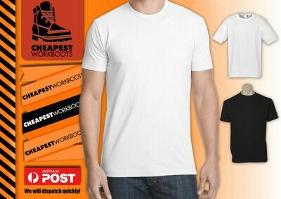1000 X Mens Plain 100% Cotton Blank T-shirt Tee White Black Bulk Cheap Wholesale