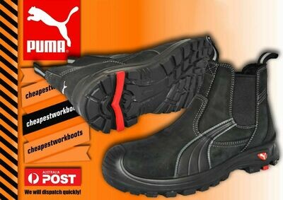Puma Tanami Work Boot 630347 FREE SOCKS Composite Toe Safety Elastic Sided Cheap