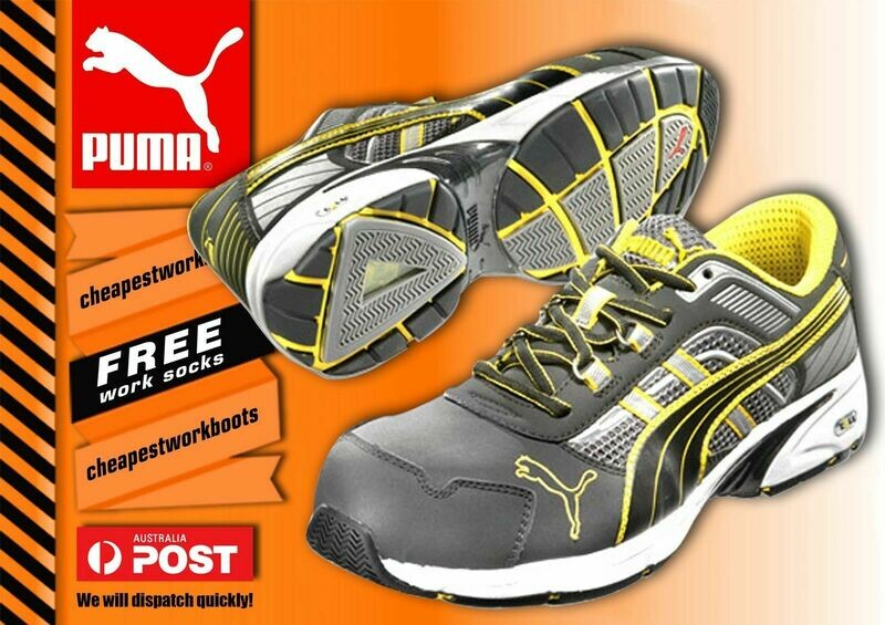 PUMA Pace 642567 FREE SOCKS Safety Composite Toe Cap Light Work Jogger Shoes