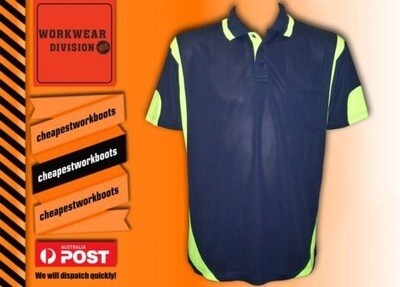 5 x Hi Vis Polo Shirt Safety Workwear Cool Breathable Micromesh Short Sleeve