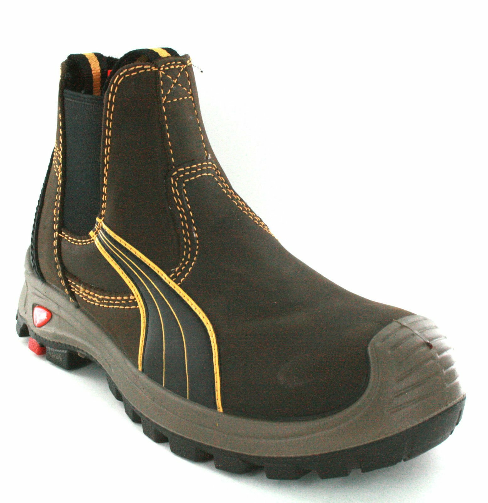 Puma Tanami BROWN 630267 Work Boots FREE SOCKS Composite Safety Elastic Sided