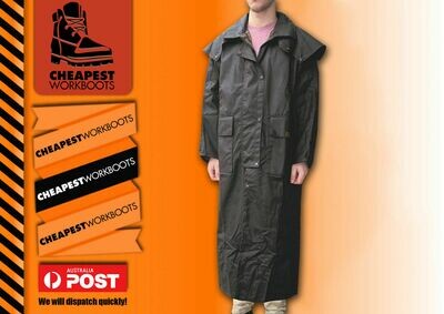 Outback Full Length Long Drizabone Style Oilskin Jacket Coat - M-3XL FREE GIFT