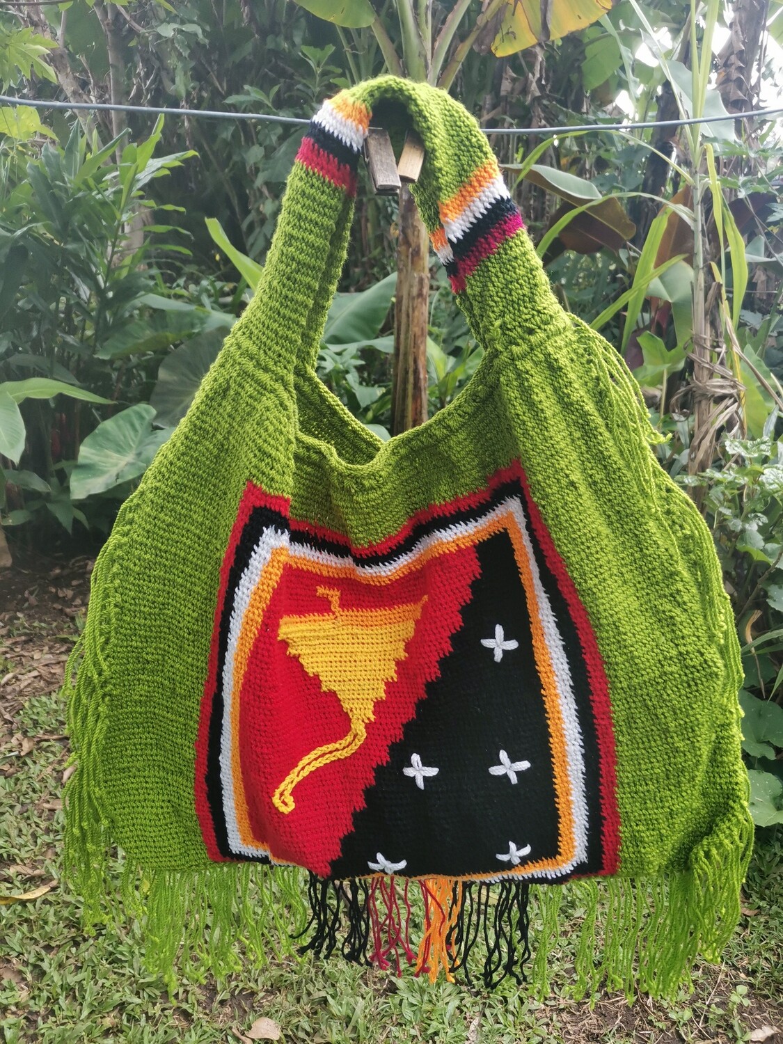 Green PNG flag bilum bag
