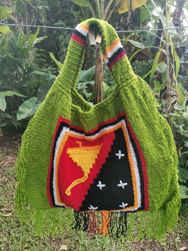 Green PNG flag bilum bag