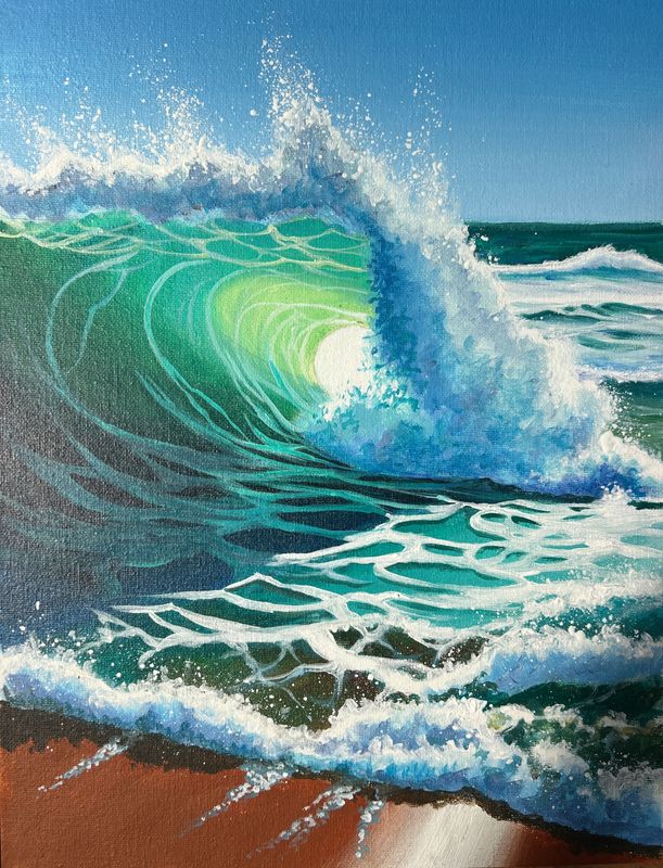 Watercolour - Acrylic wave workshop