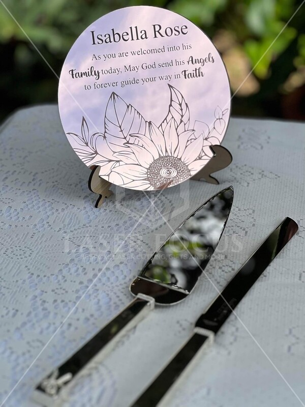 Christening Plaque (Mirror) - 18cm