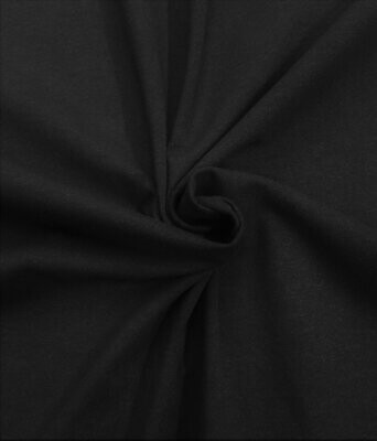 Black Hemp Jersey Knit , 55% Certified Organic Hemp , 45% Certified Organic Cotton Width 30” Tubular , 7.4oz