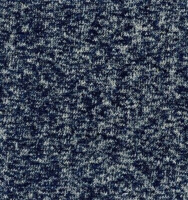 Cobalt/Natural Yarn Dyed Hemp Jersey Knit, 55% Certified Organic Hemp 45% Certified Organic Cotton Width 30” Tubular, 7.4oz